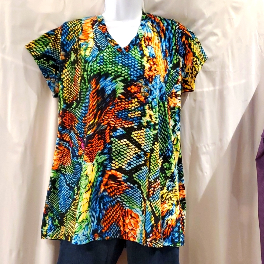 "It's", snake print T-shirt, 1X